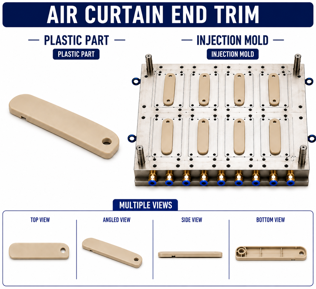 Air Curtain Plastic End Trim Mould and Moulding Service
